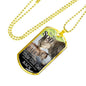To My Son From Mom Cat Necklace Stainless Steel or 18k Gold Dog Tag 24" Chain-Express Your Love Gifts
