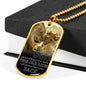 To My Son I Support You Necklace Stainless Steel or 18k Gold Dog Tag W 24"-Express Your Love Gifts