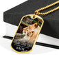 To My Son This Old Cat From Mom Necklace Stainless Steel or 18k Gold Dog Tag 24" Chain-Express Your Love Gifts