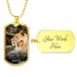 To My Son This Old Cat From Mom Necklace Stainless Steel or 18k Gold Dog Tag 24" Chain-Express Your Love Gifts