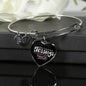 To My Wife Count My Blessings Heart Bangle Stainless Steel or 18k Gold 18-22"-Express Your Love Gifts