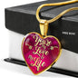 To My Wife Girlfriend You're My Life Necklace Stainless Steel 18k Gold Heart 18-22"-Express Your Love Gifts