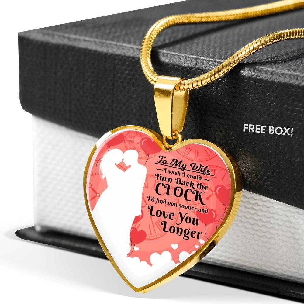 To My Wife Perfect Love Message Heart Pendant Necklace-Express Your Love Gifts