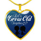 To Wife Let's Grow Old Together Stainless Steel or 18k Gold Heart Necklace 18-22"-Express Your Love Gifts