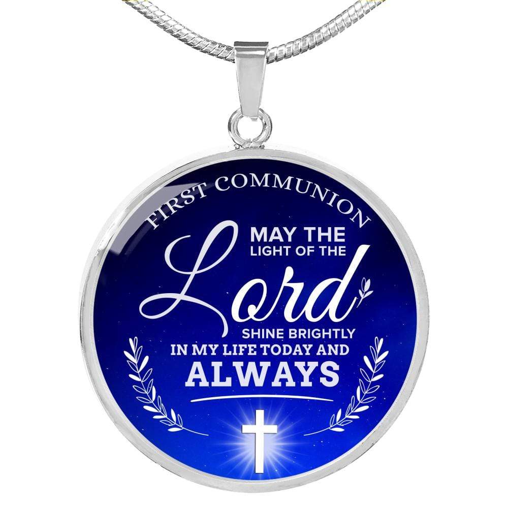 Today And Always First Communion Circle Necklace Stainless Steel or 18k Gold 18-22" - Express Your Love Gifts