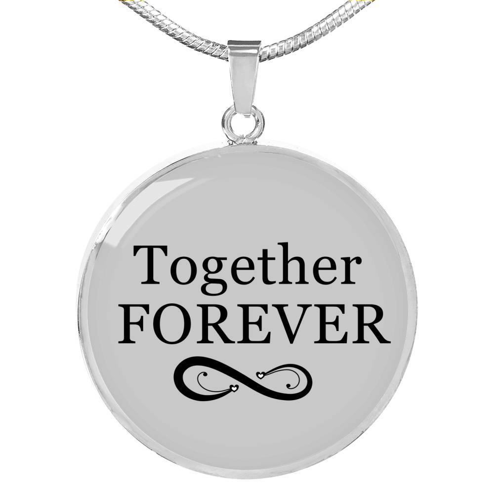Together Forever Circle Necklace Stainless Steel or 18k Gold 18-22"-Express Your Love Gifts