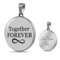 Together Forever Circle Necklace Stainless Steel or 18k Gold 18-22"-Express Your Love Gifts