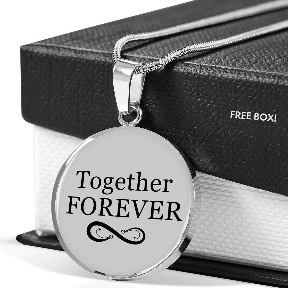Together Forever Circle Necklace Stainless Steel or 18k Gold 18-22"-Express Your Love Gifts