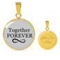Together Forever Circle Necklace Stainless Steel or 18k Gold 18-22"-Express Your Love Gifts