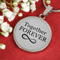 Together Forever Circle Necklace Stainless Steel or 18k Gold 18-22"-Express Your Love Gifts