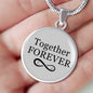 Together Forever Circle Necklace Stainless Steel or 18k Gold 18-22"-Express Your Love Gifts