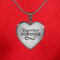 Together Forever Necklace Stainless Steel or 18k Gold Heart Pendant 18-22"-Express Your Love Gifts