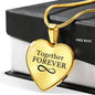 Together Forever Necklace Stainless Steel or 18k Gold Heart Pendant 18-22"-Express Your Love Gifts