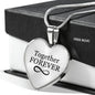 Together Forever Necklace Stainless Steel or 18k Gold Heart Pendant 18-22"-Express Your Love Gifts