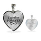 Together Forever Necklace Stainless Steel or 18k Gold Heart Pendant 18-22"-Express Your Love Gifts
