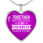 Together With You Is My Favorite Place To Be Heart Pendant Necklace-Express Your Love Gifts