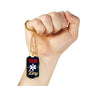 Trauma King Medical Worker Necklace Stainless Steel or 18k Gold Dog Tag W 24" - Express Your Love Gifts