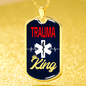 Trauma King Medical Worker Necklace Stainless Steel or 18k Gold Dog Tag W 24" - Express Your Love Gifts