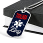 Trauma King Medical Worker Necklace Stainless Steel or 18k Gold Dog Tag W 24" - Express Your Love Gifts