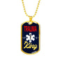 Trauma King Medical Worker Necklace Stainless Steel or 18k Gold Dog Tag W 24" - Express Your Love Gifts