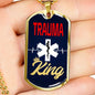 Trauma King Medical Worker Necklace Stainless Steel or 18k Gold Dog Tag W 24" - Express Your Love Gifts