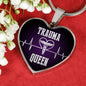 Trauma Queen Necklace Stainless Steel or 18k Gold Heart Pendant 18-22" - Express Your Love Gifts
