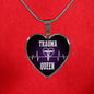 Trauma Queen Necklace Stainless Steel or 18k Gold Heart Pendant 18-22" - Express Your Love Gifts