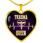 Trauma Queen Necklace Stainless Steel or 18k Gold Heart Pendant 18-22" - Express Your Love Gifts