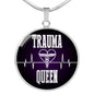 Trauma Queen Nurse Circle Necklace Stainless Steel or 18k Gold 18-22" - Express Your Love Gifts