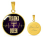 Trauma Queen Nurse Circle Necklace Stainless Steel or 18k Gold 18-22" - Express Your Love Gifts