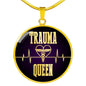 Trauma Queen Nurse Circle Necklace Stainless Steel or 18k Gold 18-22" - Express Your Love Gifts
