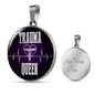 Trauma Queen Nurse Circle Necklace Stainless Steel or 18k Gold 18-22" - Express Your Love Gifts
