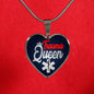 Trauma Queen Nurse Gift Necklace Stainless Steel or 18k Gold Heart Pendant 18-22" - Express Your Love Gifts
