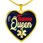 Trauma Queen Nurse Gift Necklace Stainless Steel or 18k Gold Heart Pendant 18-22" - Express Your Love Gifts