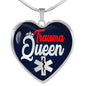 Trauma Queen Nurse Gift Necklace Stainless Steel or 18k Gold Heart Pendant 18-22" - Express Your Love Gifts