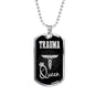 Trauma Queen Paramedic Nurse Necklace Stainless Steel or 18k Gold Dog Tag W 24" - Express Your Love Gifts