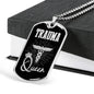 Trauma Queen Paramedic Nurse Necklace Stainless Steel or 18k Gold Dog Tag W 24" - Express Your Love Gifts