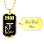 Trauma Queen Paramedic Nurse Necklace Stainless Steel or 18k Gold Dog Tag W 24" - Express Your Love Gifts