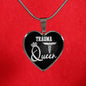 Trauma Queen Paramedic Nurse Necklace Stainless Steel or 18k Gold Heart Pendant 18-22" - Express Your Love Gifts