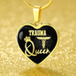 Trauma Queen Paramedic Nurse Necklace Stainless Steel or 18k Gold Heart Pendant 18-22" - Express Your Love Gifts