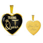 Trauma Queen Paramedic Nurse Necklace Stainless Steel or 18k Gold Heart Pendant 18-22" - Express Your Love Gifts