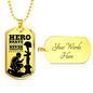 Tribute To Fallen Soldiers Necklace Stainless Steel or 18k Gold Dog Tag 24" Chain-Express Your Love Gifts