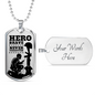 Tribute To Fallen Soldiers Necklace Stainless Steel or 18k Gold Dog Tag 24" Chain-Express Your Love Gifts
