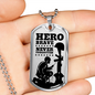 Tribute To Fallen Soldiers Necklace Stainless Steel or 18k Gold Dog Tag 24" Chain-Express Your Love Gifts