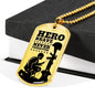 Tribute To Fallen Soldiers Necklace Stainless Steel or 18k Gold Dog Tag 24" Chain-Express Your Love Gifts