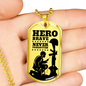 Tribute To Fallen Soldiers Necklace Stainless Steel or 18k Gold Dog Tag 24" Chain-Express Your Love Gifts