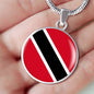 Trinidad And Tobago Flag Necklace Circle Pendant Stainless Steel or 18k Gold 18-22" - Express Your Love Gifts