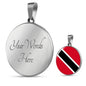 Trinidad And Tobago Flag Necklace Circle Pendant Stainless Steel or 18k Gold 18-22" - Express Your Love Gifts