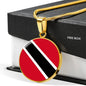 Trinidad And Tobago Flag Necklace Circle Pendant Stainless Steel or 18k Gold 18-22" - Express Your Love Gifts