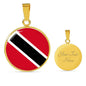 Trinidad And Tobago Flag Necklace Circle Pendant Stainless Steel or 18k Gold 18-22" - Express Your Love Gifts